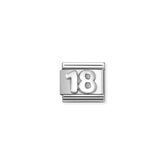 Nomination COMPOSABLE CLASSIC OXIDIERTE SYMBOLE aus Edelstahl, mit 925er Silber verziert, (56_18)